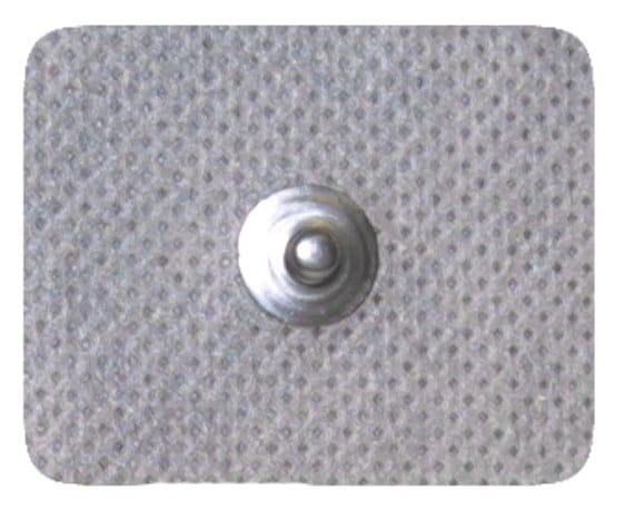 ELETTRODO MONOUSO PREGELLATO CON ADESIVO MEDICALE BIOCOMPATIBILE ELETTROCONDUTTORE PER ELETTROSTIMOLAZIONE 35X45MM COLLEGAMENTO A CLIP PER CAVETTI A SNAP