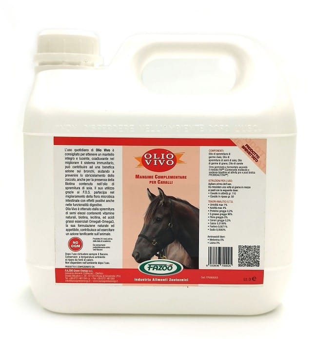 Mangime Olio Vivo per Cavalli, benessere completo 3 litri