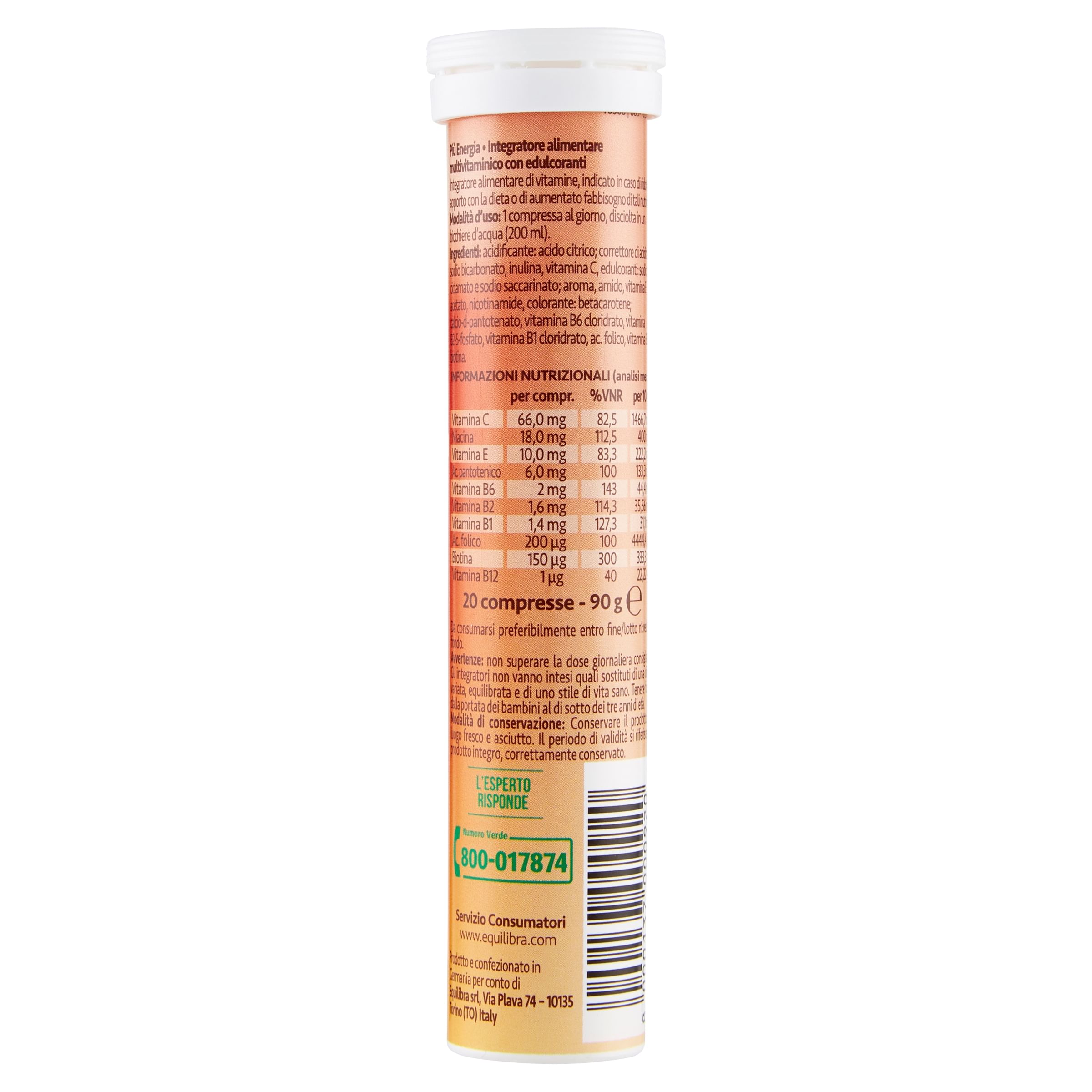 PIU' ENERGIA GUSTO AGRUMI 20 COMPRESSE EFFERVESCENTI