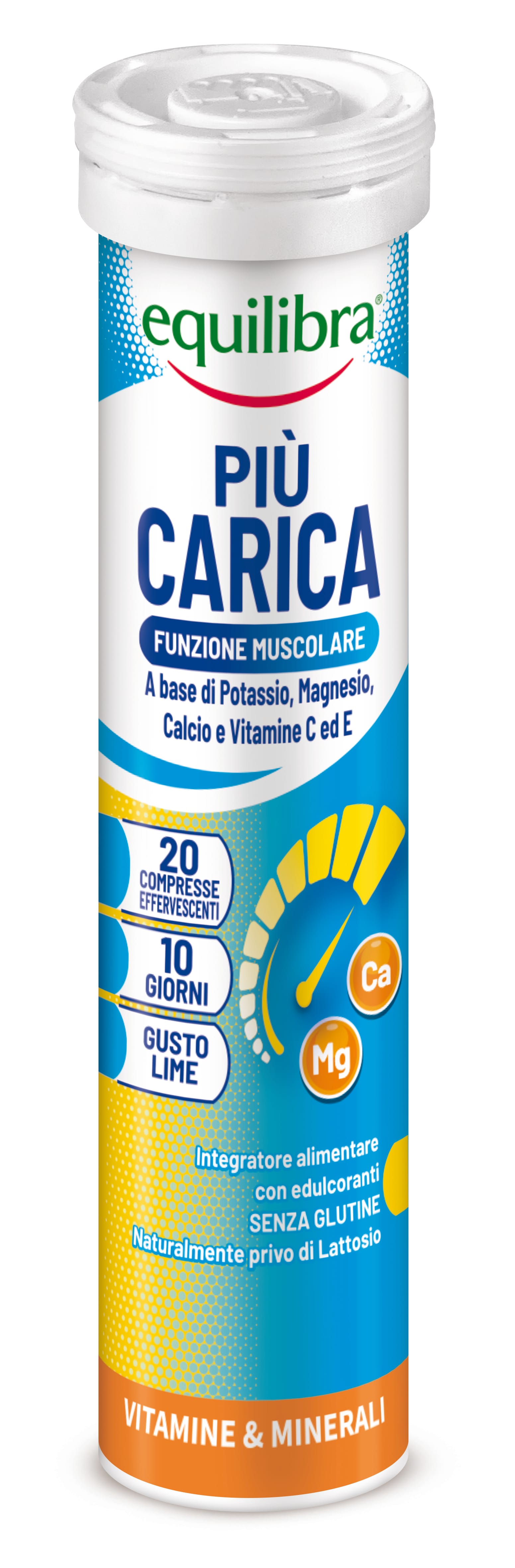 Integratore Più Carica effervescente gusto lime, 20 compresse