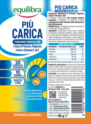 PIU' CARICA GUSTO LIME 20 COMPRESSE EFFERVESCENTI PIU' CARICA GUSTO LIME 20 COMPRESSE EFFERVESCENTI