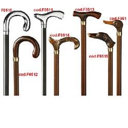 BASTONE DA PASSEGGIO IMPUGNATURA CURVA IN LEGNO DI CASTAGNO LUCIDO SCURO PER UOMO E DONNA