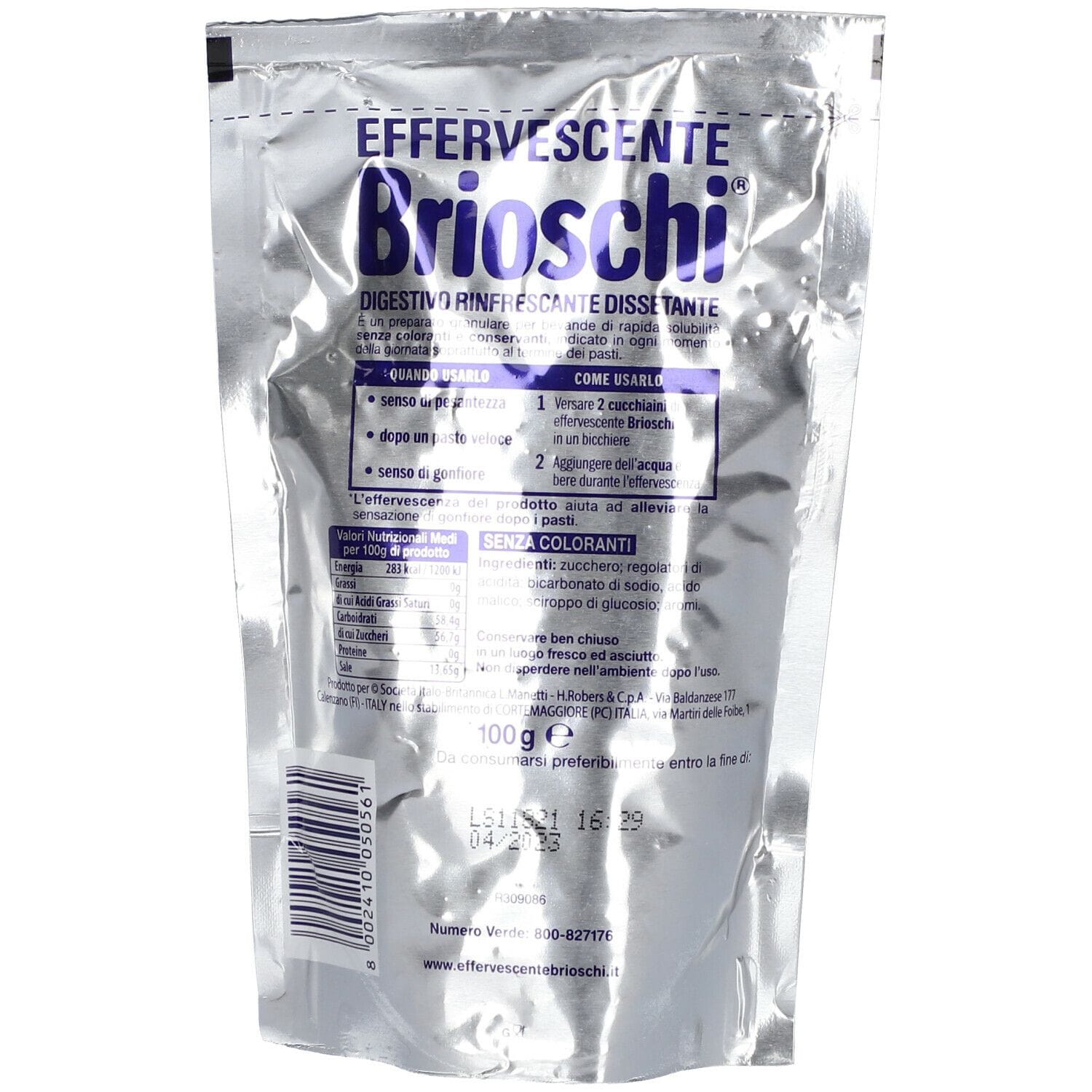 Brioschi Effervescente gusto limone, granuli digestivi 100g