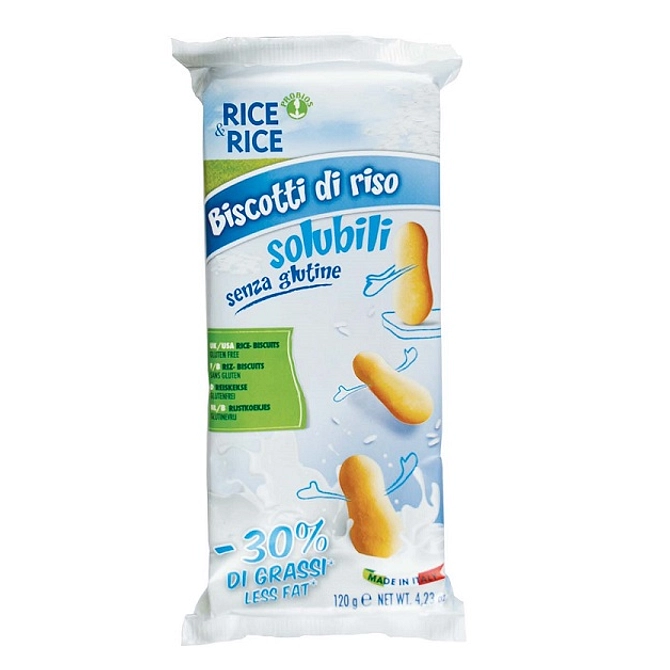 Rice&Rice Biscotti Di Riso Solubili 30% Grassi In Meno 120 G
