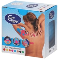 Nastro kinesiologico Cure Tape Azzurro in cotone, 5x500 cm