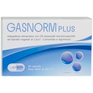 Integratore Gasnorm PLUS per digestione e gas, 36 capsule