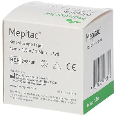 MEPITAC CEROTTO DI FISSAGGIO RIPOSIZIONABILE CON STRATO IN SILICONE 1500X4CM MEPITAC CEROTTO DI FISSAGGIO RIPOSIZIONABILE CON STRATO IN SILICONE 1500X4CM
