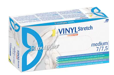 GUANTO IN VINILE MULTIPRO STRETCH SENZA POLVERE MISURA MEDIA 100 PEZZI GUANTO IN VINILE MULTIPRO STRETCH SENZA POLVERE MISURA MEDIA 100 PEZZI