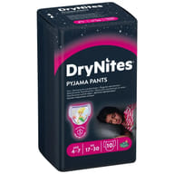 PANNOLINO HUGGIES DRYNITES GIRL PYJAMA PANTS 4/7 ANNI M 17/30KG 10 PEZZI