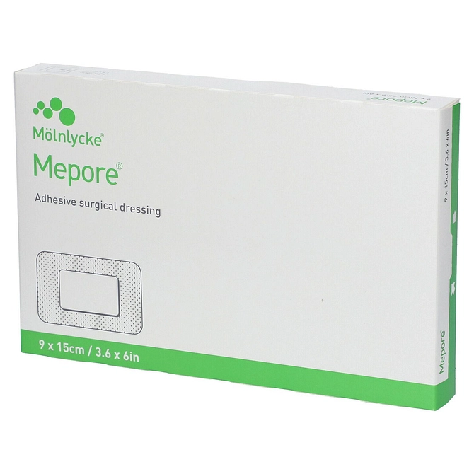Medicazione Adesiva In Tessuto Non Tessuto Con Tampone Assorbente Sterile Mepore 9 X15 Cm 5 Pezzi