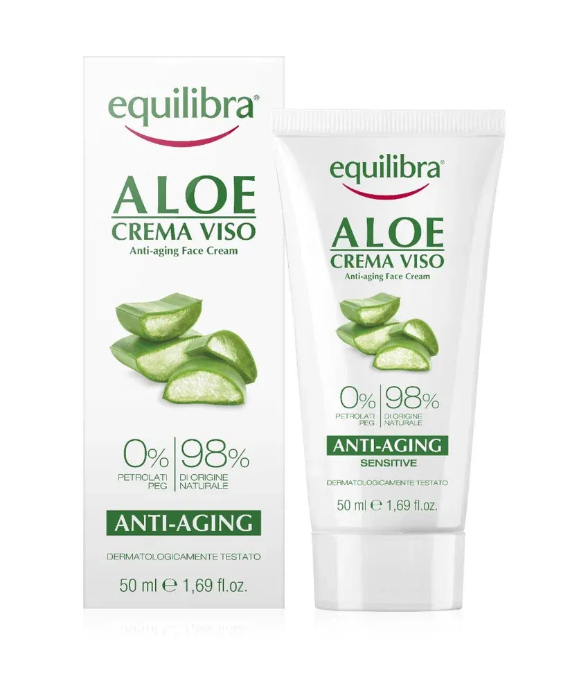 Crema viso antiaging all'aloe con sericina e vitamine, 50ml