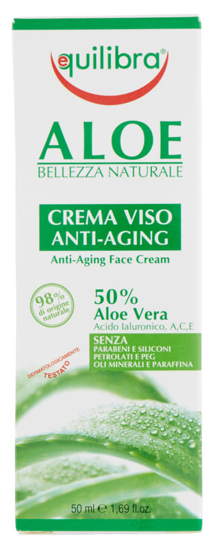 Crema viso antiaging all'aloe con sericina e vitamine, 50ml