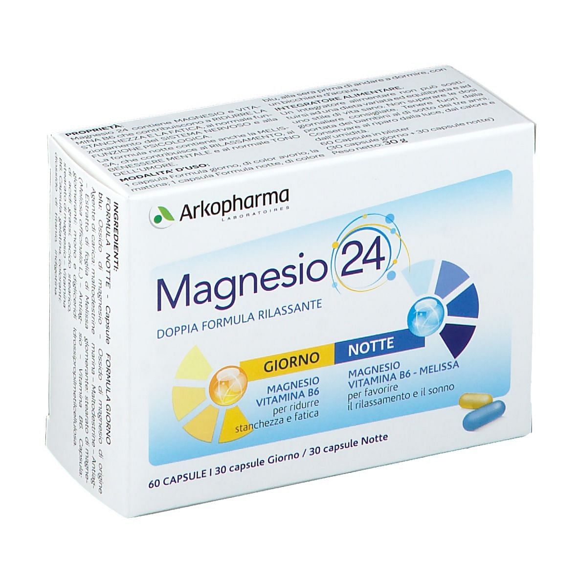 Arkomag Magnesio 24 Giorno&Notte 60 Capsule