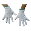 GUANTO AMBIDESTRO IN COTONE MONOFILO BIANCO PER ALLERGIE DERMATOLOGICHE SENZA CUCITURE POLSINO ELASTICO LARGHEZZA 65 MM 8 1 PAIO