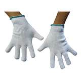 GUANTO AMBIDESTRO IN COTONE MONOFILO BIANCO PER ALLERGIE DERMATOLOGICHE SENZA CUCITURE POLSINO ELASTICO LARGHEZZA 65 MM 8 1 PAIO