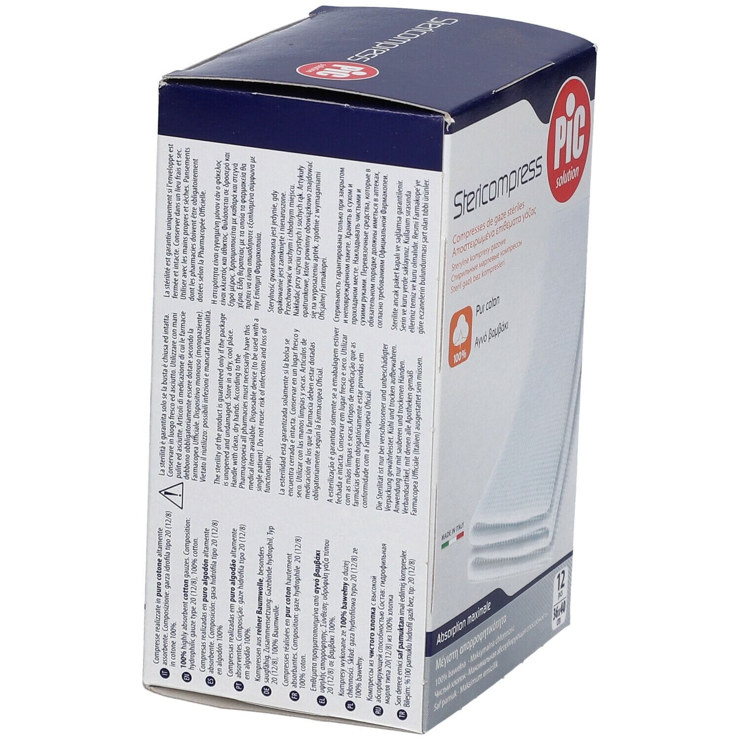 GARZA PIC STERICOMPRESS 36X40 CM 12 PEZZI