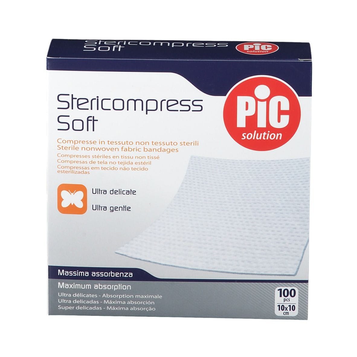 GARZA COMPRESSA IN TESSUTO NON TESSUTO 10X10CM 25 PEZZI X 4 BUSTE