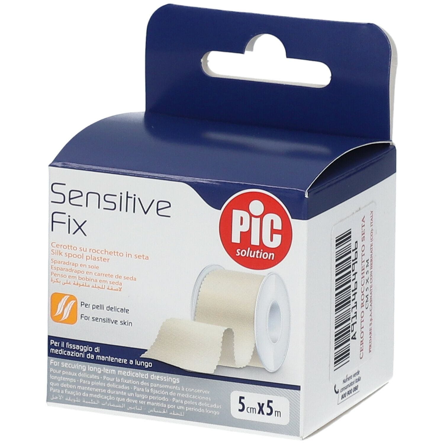 Cerotto in seta PIC Sensitive Fix 5x500cm per pelli delicate