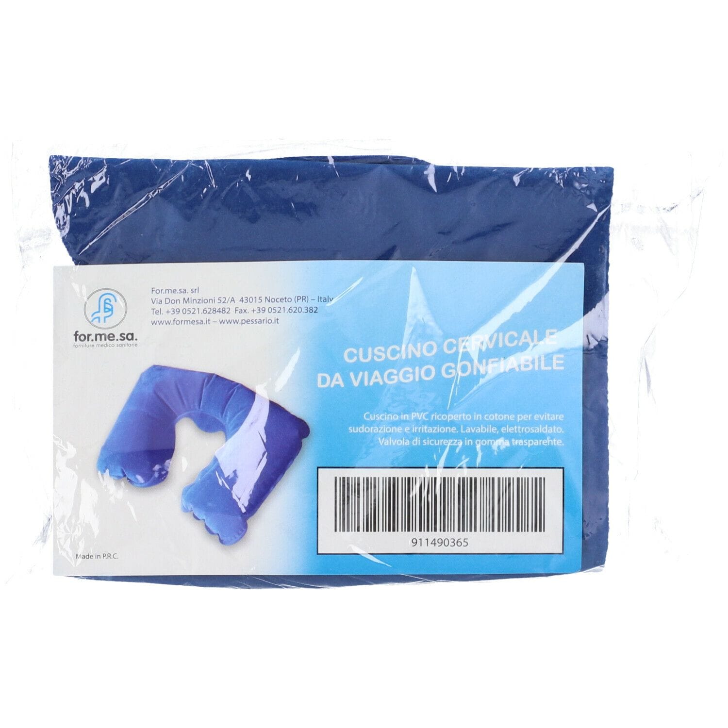 Cuscino cervicale gonfiabile da viaggio in cotone, 1 pezzo