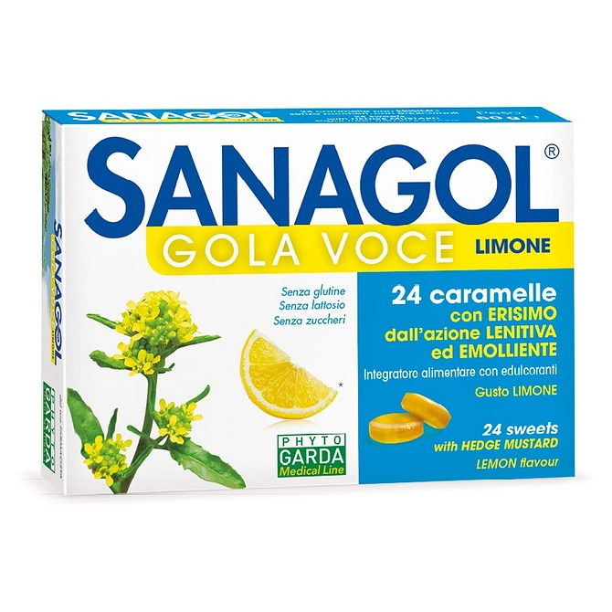Sanagol Gola Voce Senza Zucchero Limone 24 Caramelle