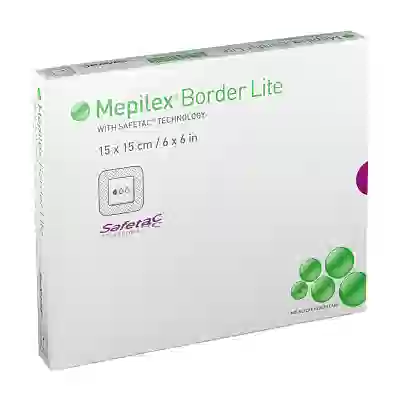 MEDICAZIONE IN SCHIUMA DI POLIURETANO MEPILEX BORDER LITE ASSORBENTE BORDO INTEGRATO SOTTILE STRATO DI CONTATTO IN SILICONE MORBIDO 15X15 CM 5 PEZZI