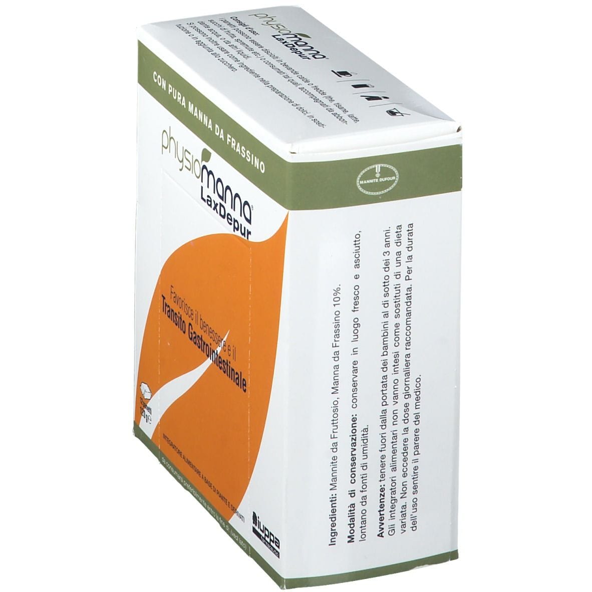 Lassativo Physiomanna Laxdepur Mannite, 12 panetti da 10g