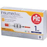 SIRINGA INSULINA PIC INSUMED 1 ML 100 UI AGO GAUGE 30 12,7 MM SENZA SPAZIO MORTO 30 PEZZI