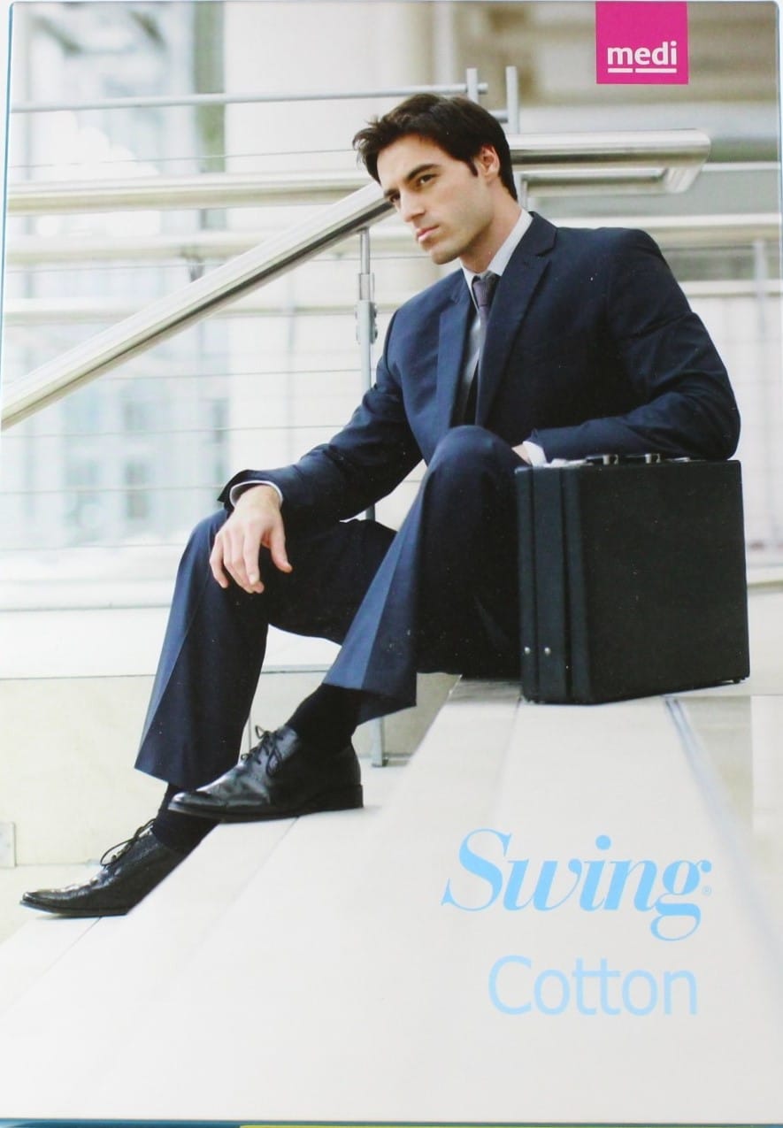 Gambaletto compressivo Medi Swing Man Cotton, uomo nero