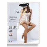 Calza autoreggente Solidea Brigitte Microrete 70, colore bronzo
