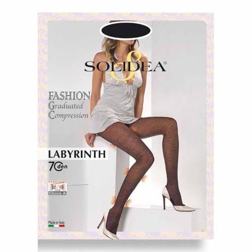 Collant Solidea Labyrinth 70 den fantasia nero, taglia 1