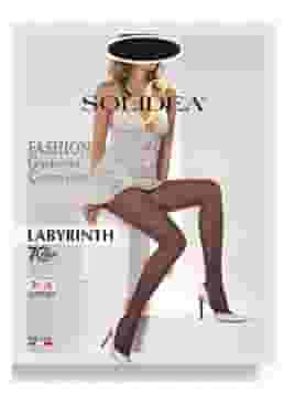 Collant Solidea Labyrinth 70 den fantasia nero, taglia 4XL