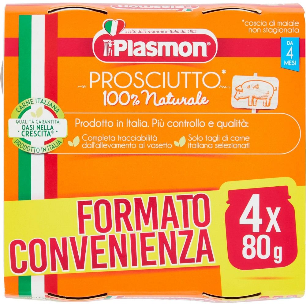 Plasmon Omogeneizzato Prosciutto Cotto 4 X 80 G