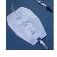 SACCA RACCOGLI URINA DA GAMBA PER INCONTINENZA 3 CAMERE COMFORT 500 ML STERILE IN PVC LATO RIVESTITO TNT CON TUBO DIRITTO 10 CM 8 PEZZI