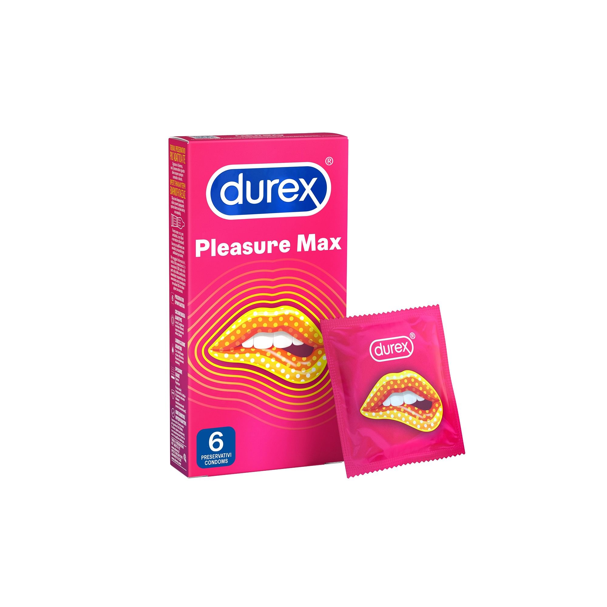 Profilattico Durex Pleasuremax Easyon 6 Pezzi