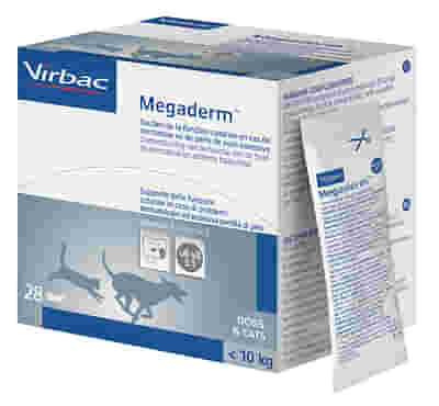 MEGADERM SUPPLEMENTO GATTI E CANI INFERIORI A 10 KG SCATOLA DA 32 SACCHETTI MONODOSE 4 ML