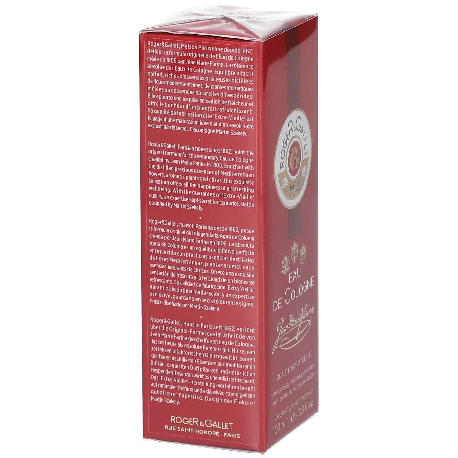 ROGER&GALLET JEAN MARIE FARINA EAU DE COLOGNE 100 ML