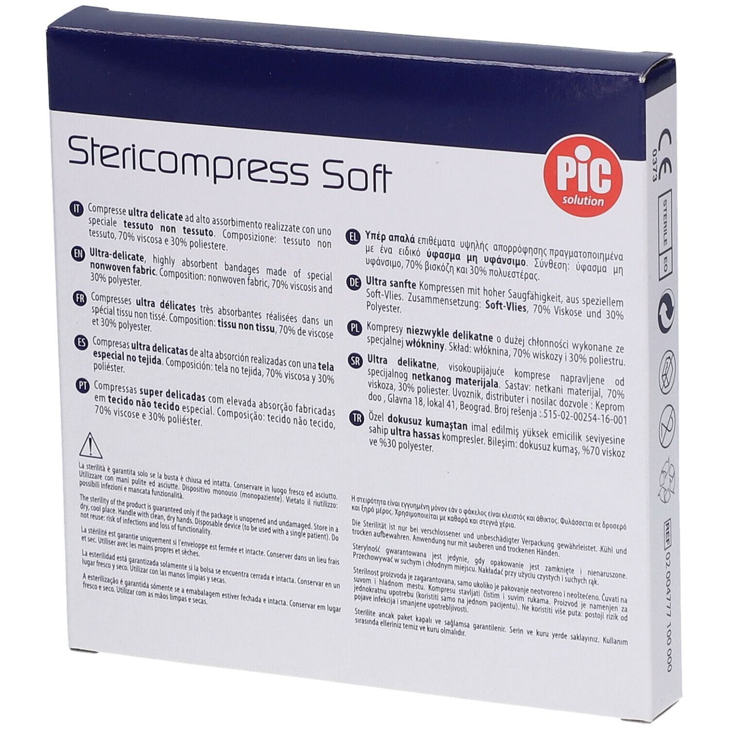Garza Compressa TNT Stericompress Soft 7,5x7,5cm, 12 pezzi