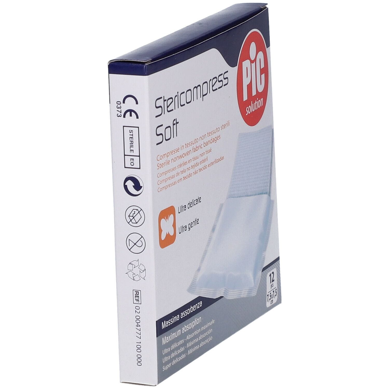 Garza Compressa TNT Stericompress Soft 7,5x7,5cm, 12 pezzi