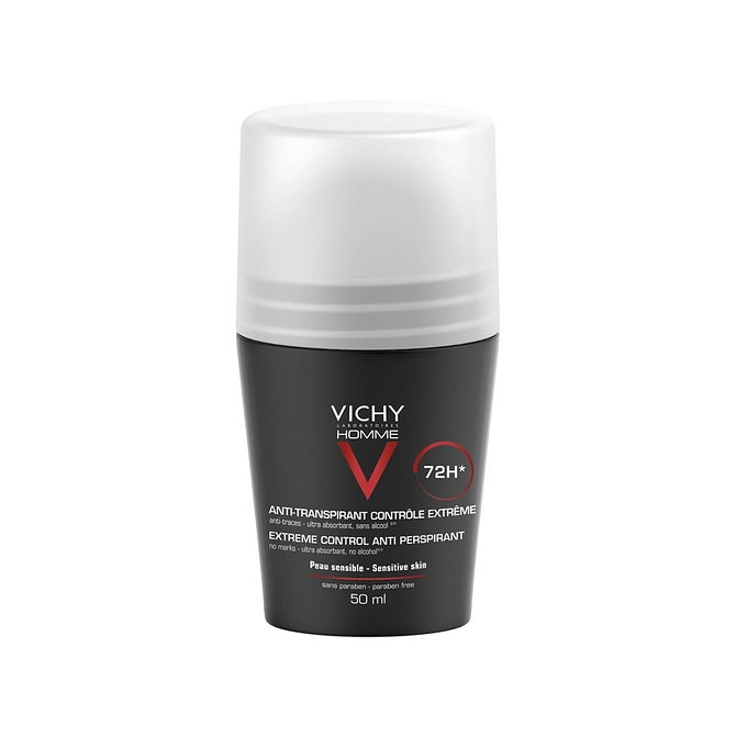 Vichy Homme Deodorante Antitraspirante Controllo Estremo 72 H Roll On 50 Ml