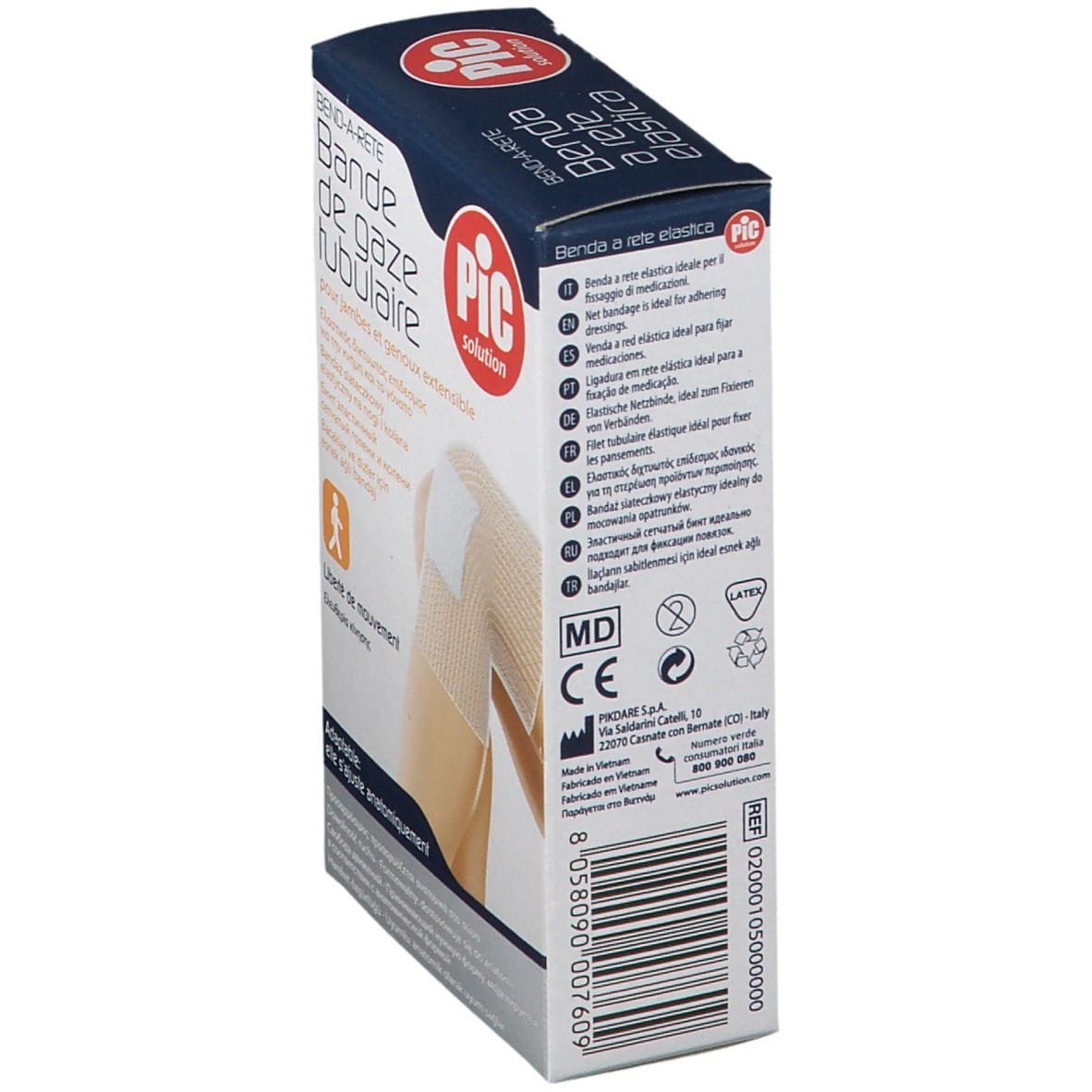 Benda tubolare elastica PIC calibro 4 per gamba e ginocchio