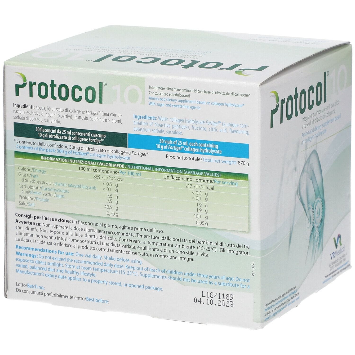 Integratore Protocol collagene antiage, 30 flaconcini 25ml