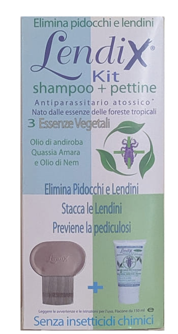 Kit Antipidocchi Lendix Shampoo 150ml e Pettine Premium