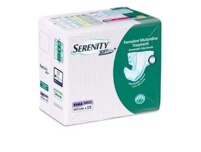 PANNOLONE PER INCONTINENZA A MUTANDINA SERENITY SOFTDRY+ ALOE MAXI MEDIUM 15 PEZZI PANNOLONE PER INCONTINENZA A MUTANDINA SERENITY SOFTDRY+ ALOE MAXI MEDIUM 15 PEZZI