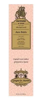 Incenso indiano Aura Dulcis, 10 stick fatti a mano