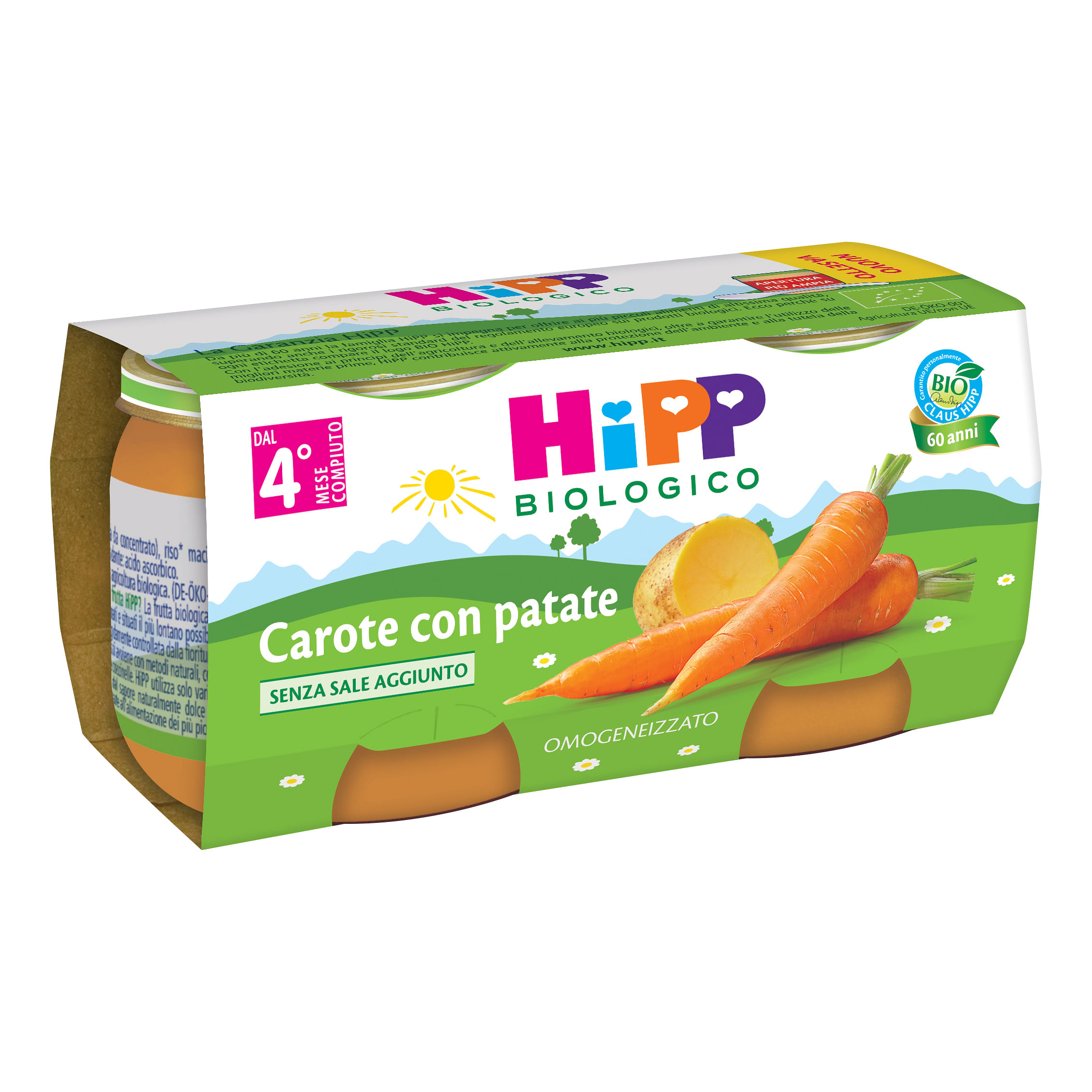 Hipp Bio Hipp Bio Omogeneizzato Carote Con Patate 2 X80 G