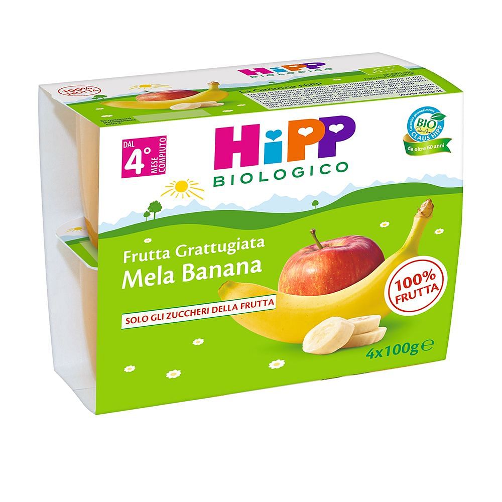 Hipp Bio Frutta Grattuggiata Mela Banana 4 X100 G