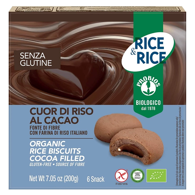 Rice&Rice Cuor Di Riso Al Cacao 6 X 33 G
