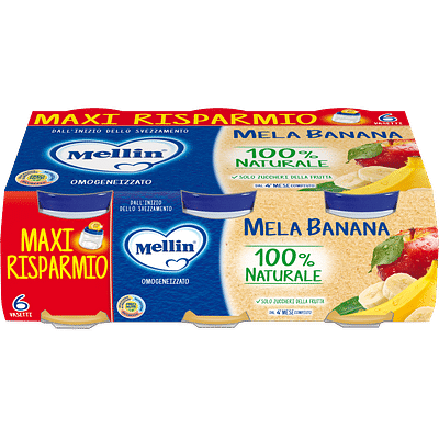 MELLIN OMOGENEIZZATO MELA BANANA 100 G 6 PEZZI