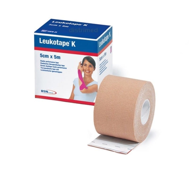 Benda Adesiva Leukotape K Per Taping Fisioterapico Larghezza 5 Cm Lunghezza 5 M Color Carne In Rotolo