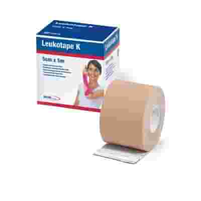 BENDA ADESIVA LEUKOTAPE K PER TAPING FISIOTERAPICO LARGHEZZA 5 CM LUNGHEZZA 5 M COLOR CARNE IN ROTOLO